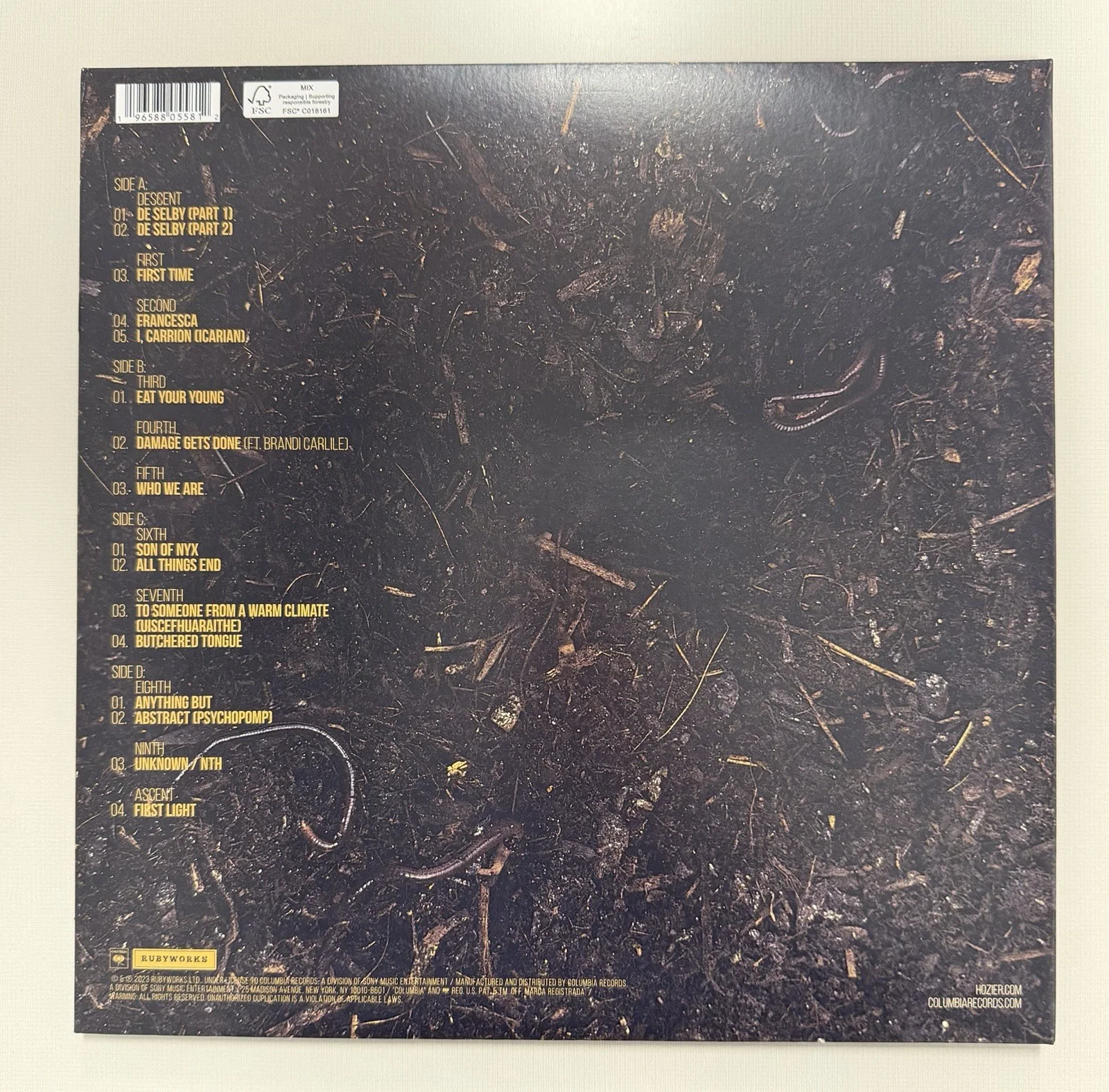 Hozier SIGNED "Unreal Unearth" Vinyl Album Autographed LP Record *On Sleeve*, image 3