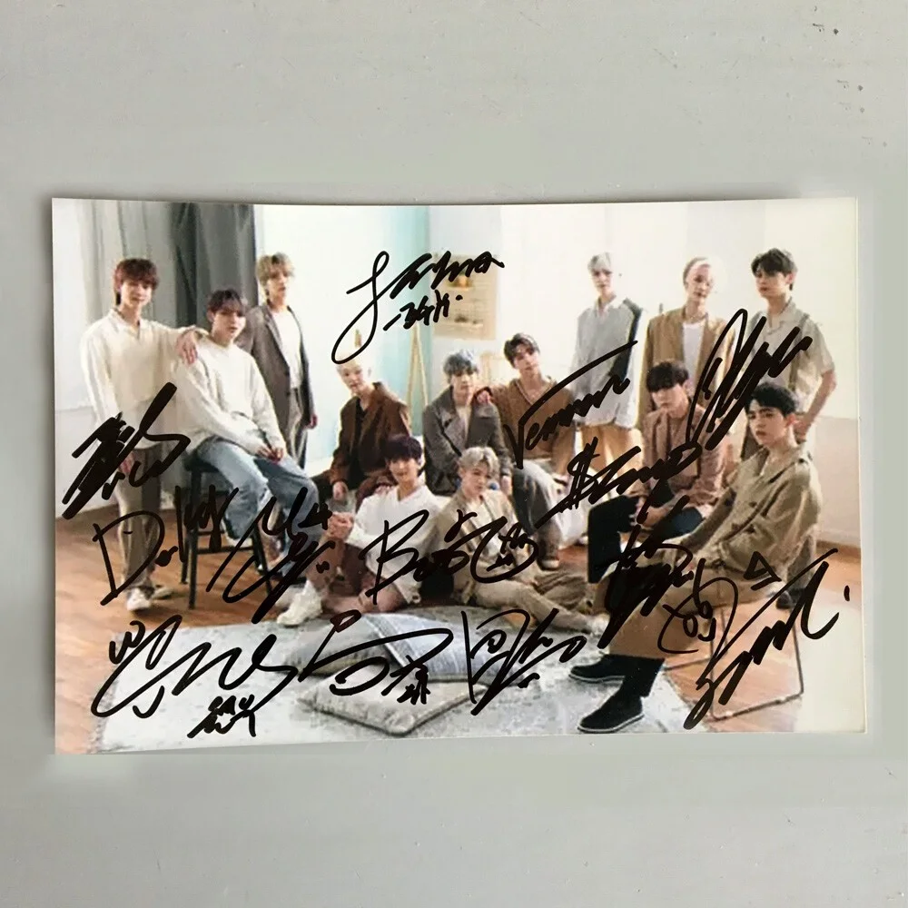 SEVENTEEN — SEVENTEEN AUTOGRAPHED SIGNED PHOTO K-POP ALL MEMBER HAND SIGNED COLLECTION, изображение 2