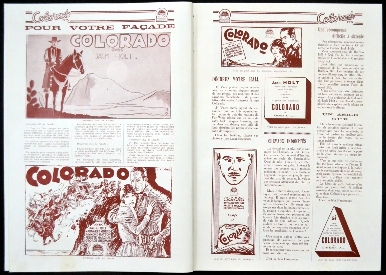 FORLORN RIVER 1927 Jack Holt, Raymond Hatton, Arlette Marchal FRENCH PRESSBOOK, изображение 3