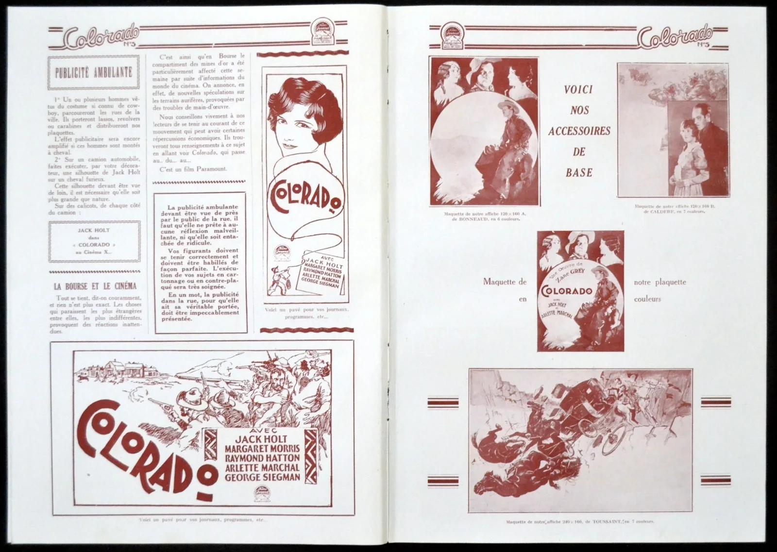 FORLORN RIVER 1927 Jack Holt, Raymond Hatton, Arlette Marchal FRENCH PRESSBOOK, изображение 4