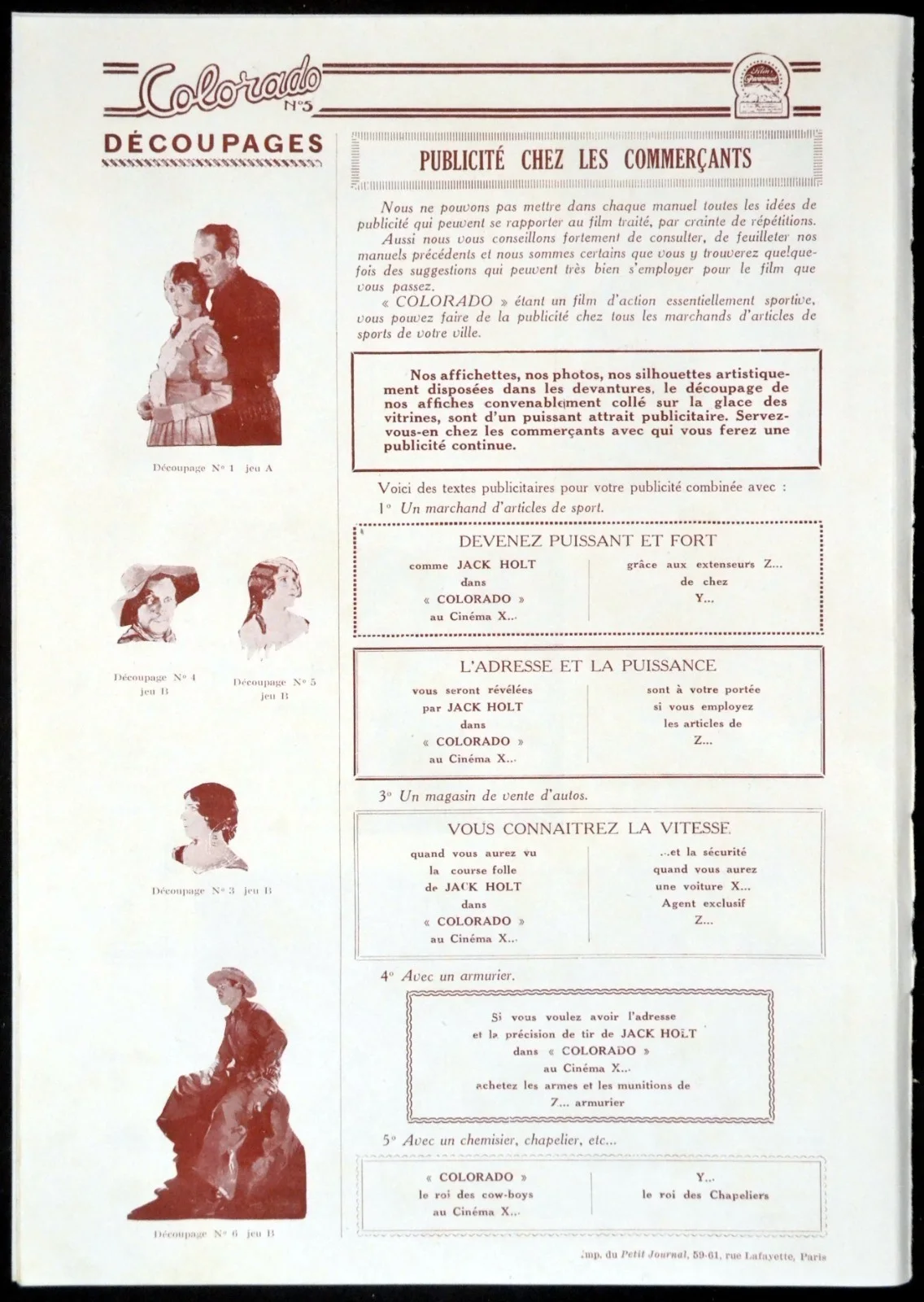 FORLORN RIVER 1927 Jack Holt, Raymond Hatton, Arlette Marchal FRENCH PRESSBOOK, изображение 5