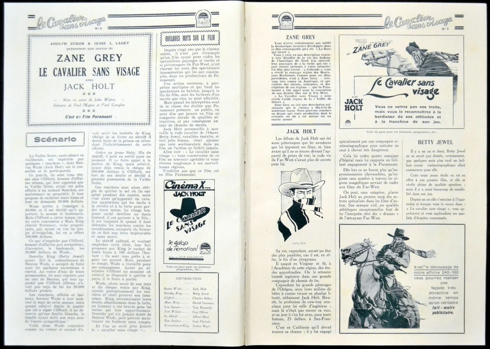 MYSTERIOUS RIDER 1927 Jack Holt, Betty Jewel, Charles Sellon FRENCH PRESSBOOK, изображение 2