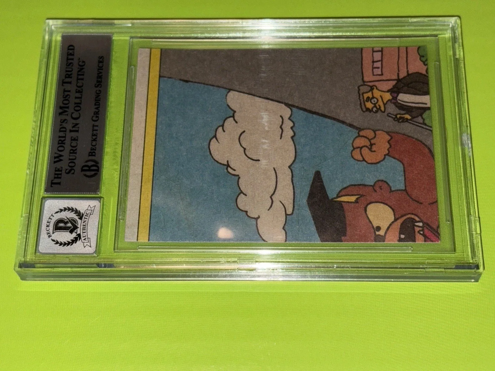 Matt Groening — Rare!! Matt Groening Signed 1990 Simpsons Card With Sketch Beckett Graded 10, image 2
