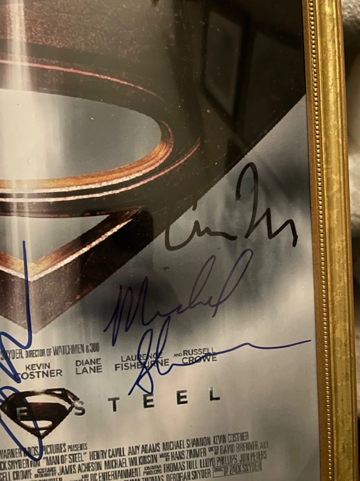 man of steel signed poster zack snyder christopher meloni michael shannon COA, изображение 2