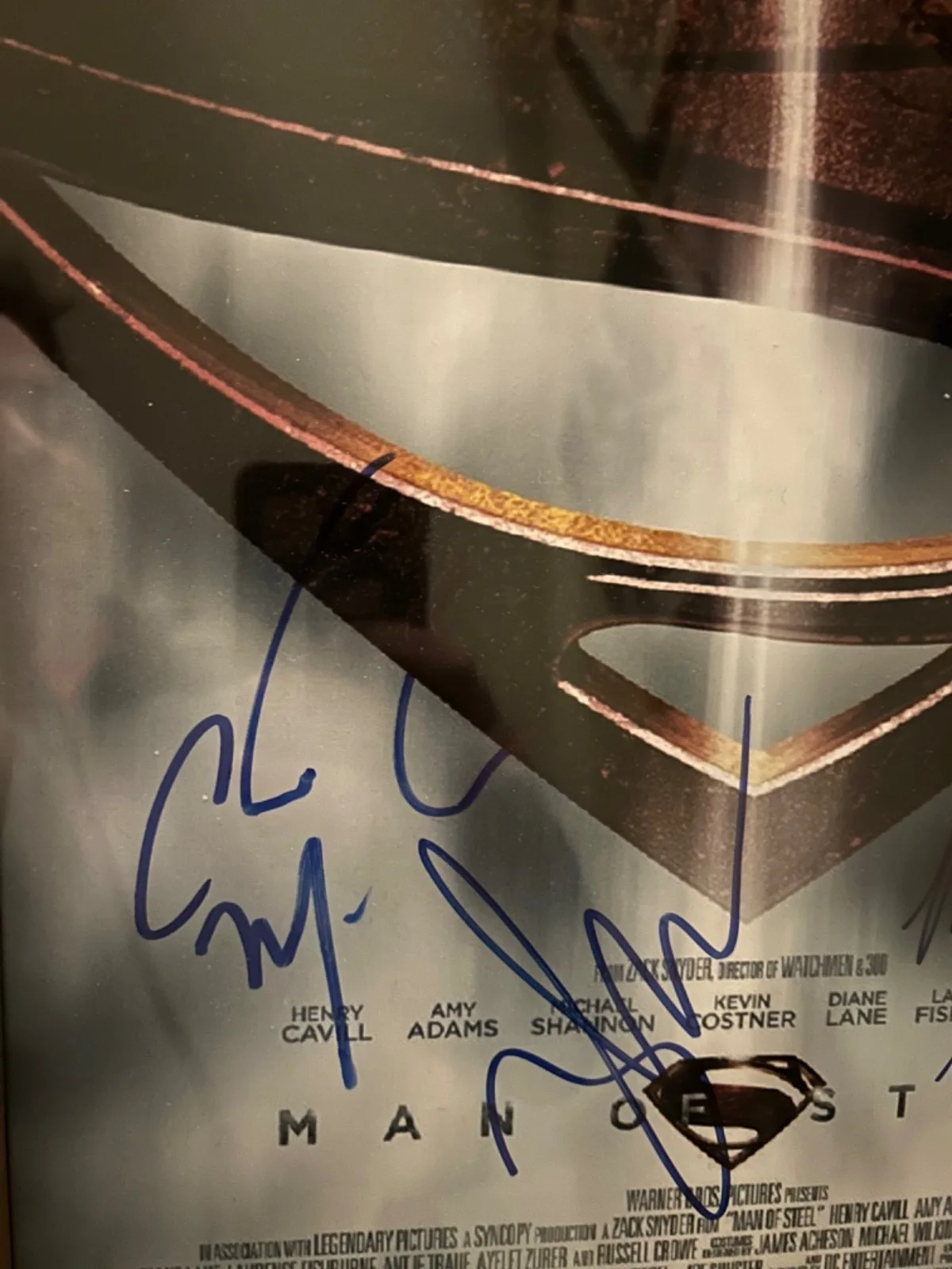 man of steel signed poster zack snyder christopher meloni michael shannon COA, изображение 4
