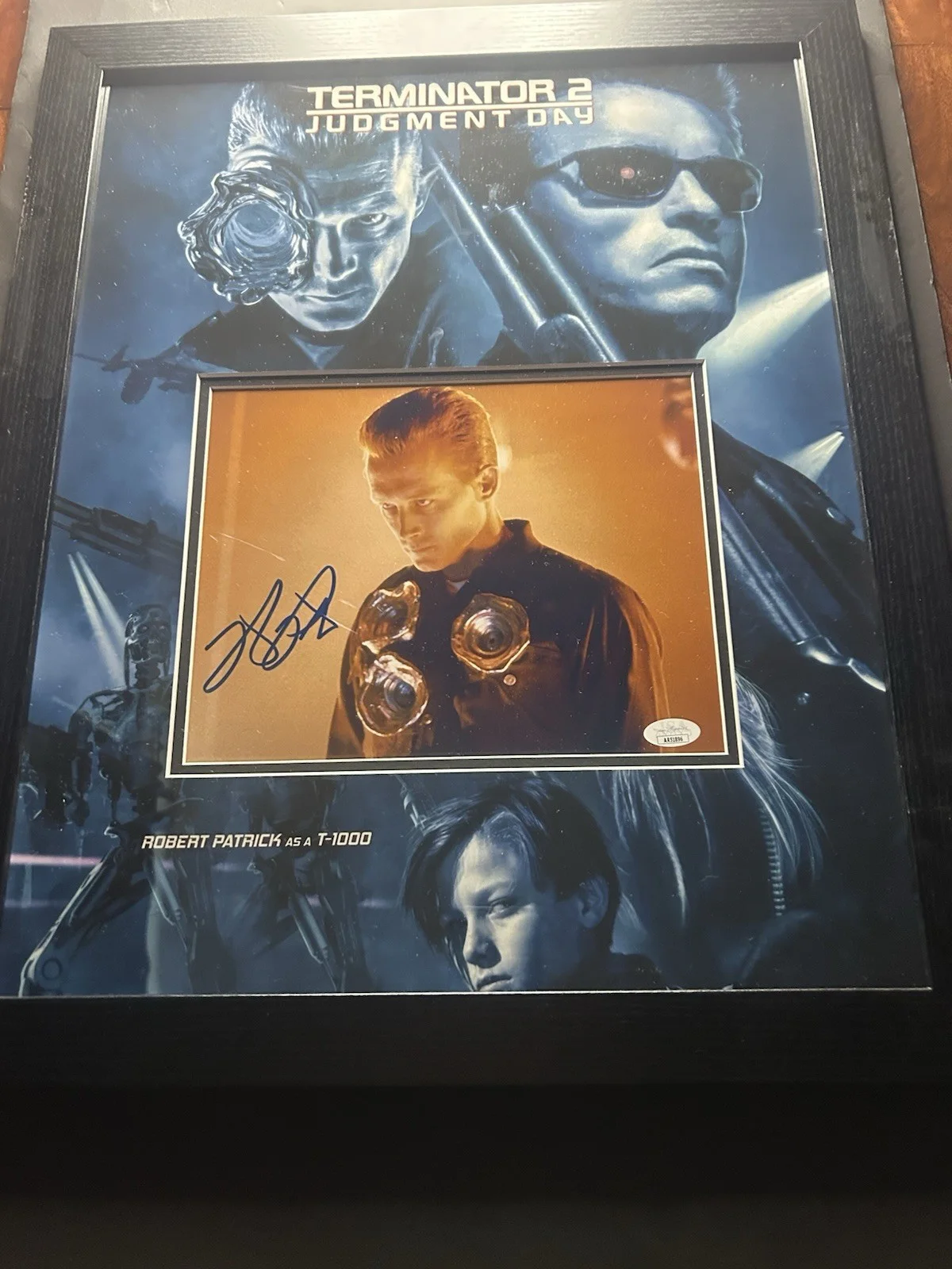 Robert Patrick — Terminator 2: Judgement Day T-1000 Custom Mat and Autographed Photo 8x10