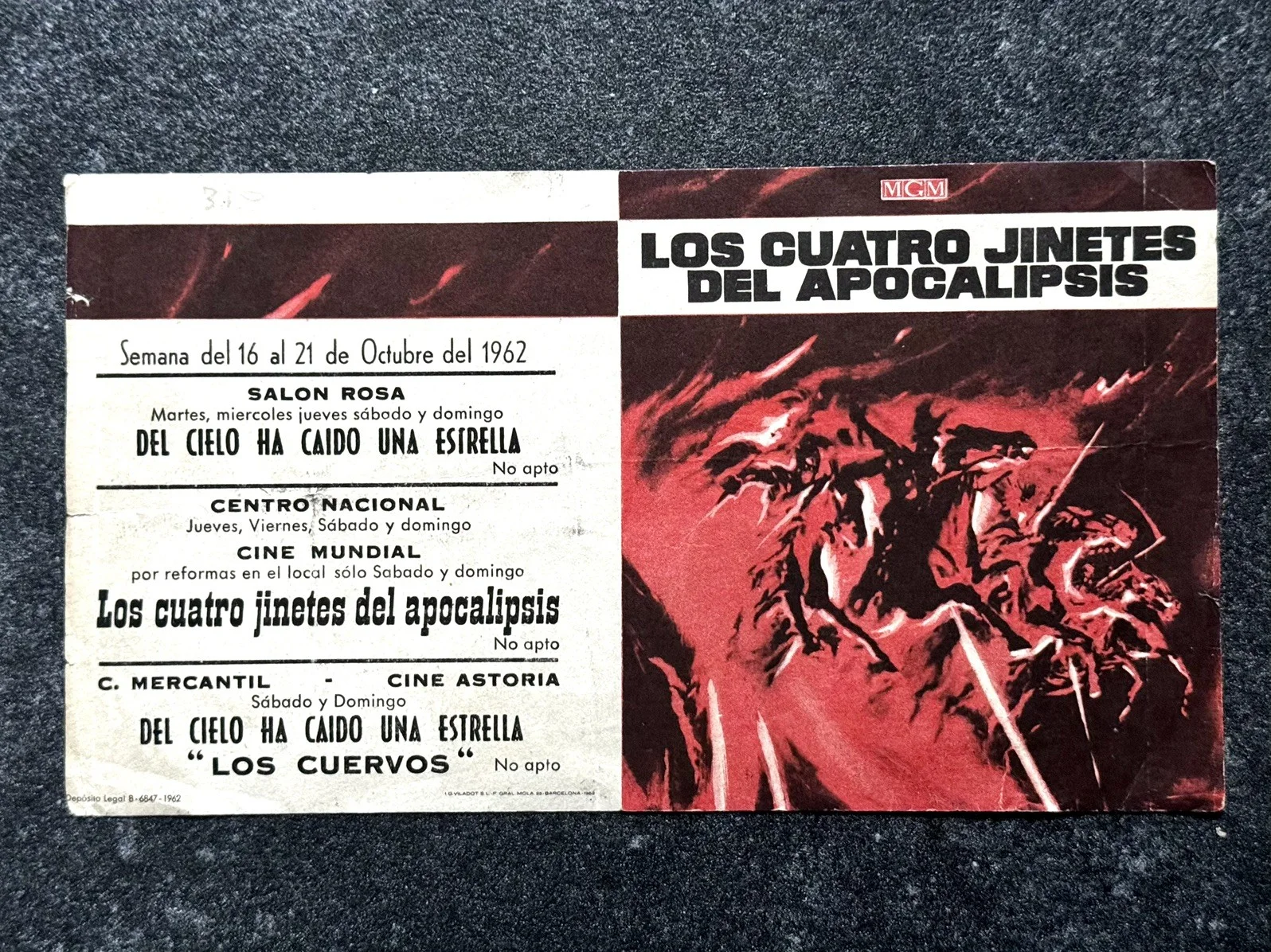 THE FOUR HORSEMEN OF THE APOCALYPSE Movie Poster Herald GLENN FORD INGRID THULIN, изображение 2