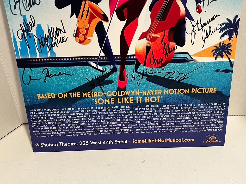 Some Like it Hot Cast HAND SIGNED 14x22 Window Card, image 2