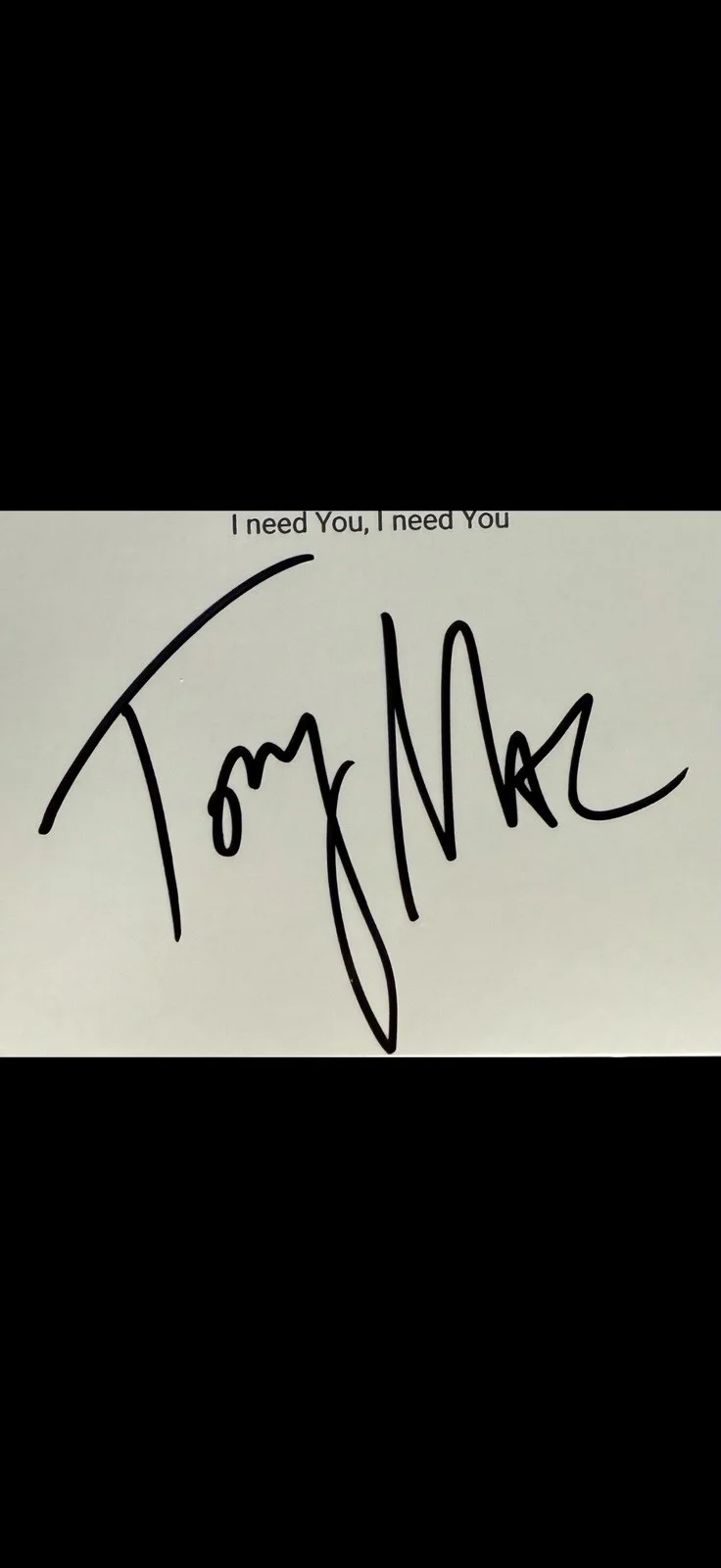 TOBYMAC Christian Music Artist Autographed “I Just Need U” Lyric Sheet, изображение 2