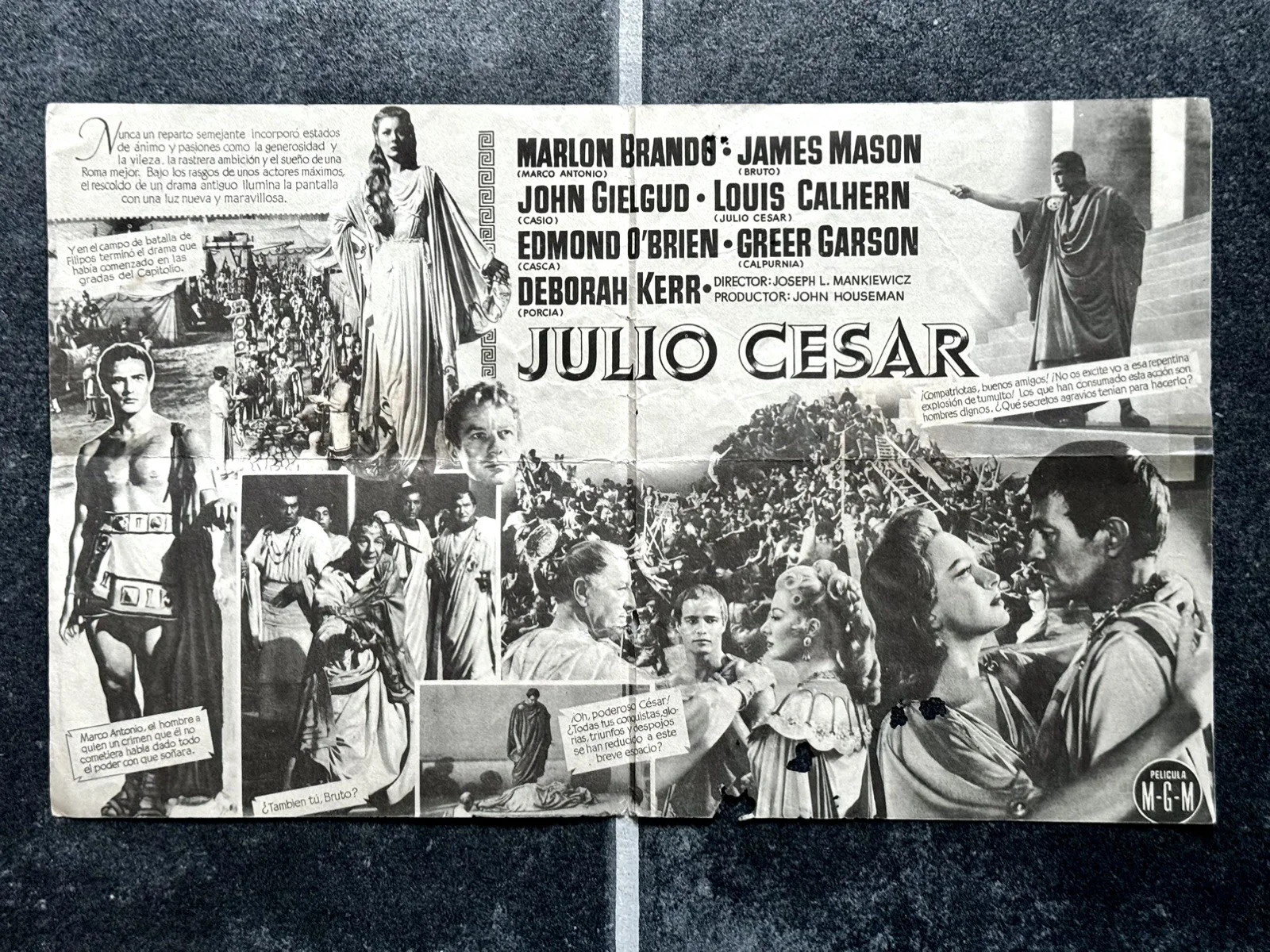 JULIUS CEASAR 1955 Movie Poster Program MARLON BRANDO GREER GARSON JAMES MASON, изображение 3
