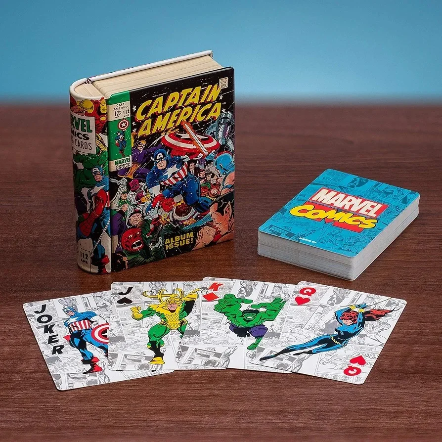 NEW RARE MARVEL SUPERHEROES PLAYING CARDS IN A TIN BRAND NEW SEALED, image 3