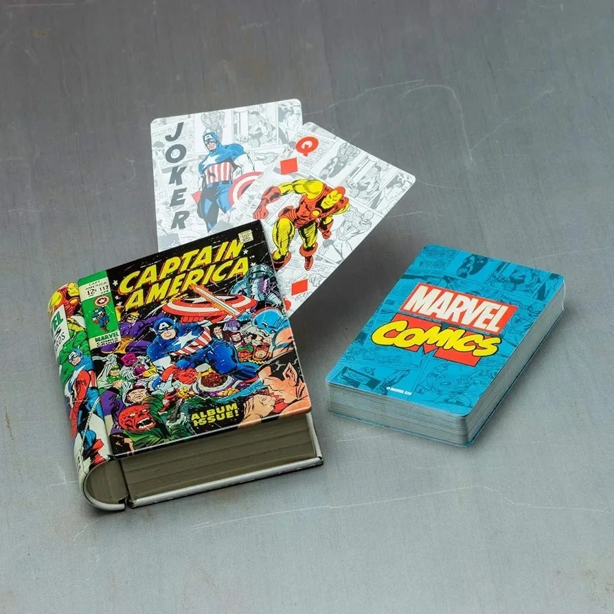 NEW RARE MARVEL SUPERHEROES PLAYING CARDS IN A TIN BRAND NEW SEALED, image 4