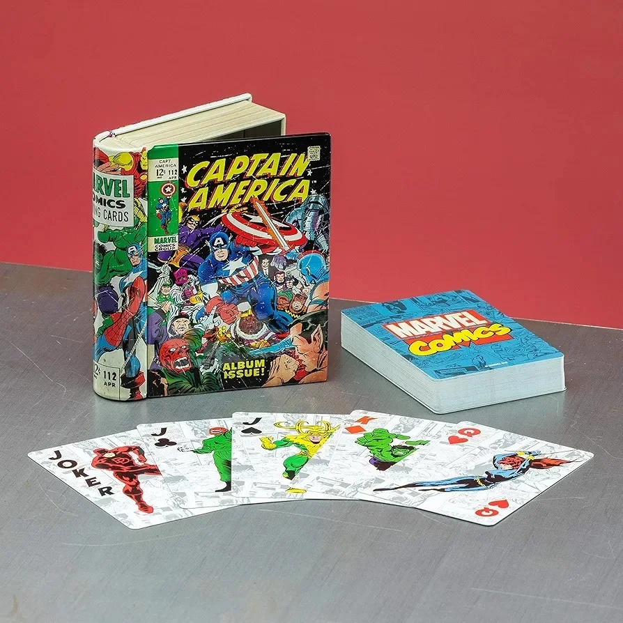 NEW RARE MARVEL SUPERHEROES PLAYING CARDS IN A TIN BRAND NEW SEALED, image 5