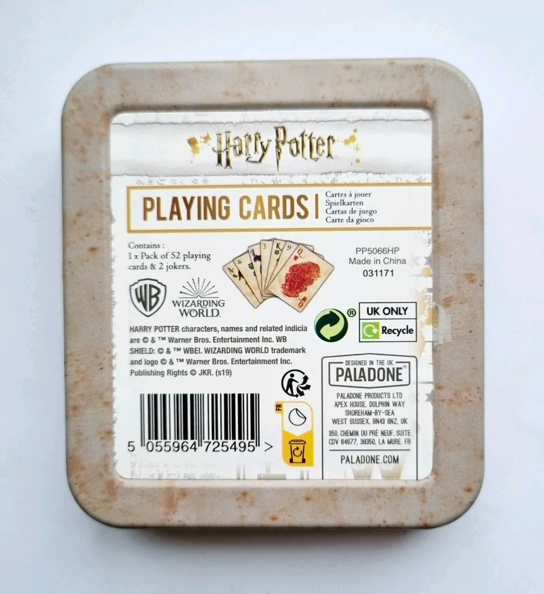 NEW HARRY POTTER THE MARAUDERS MAP PLAYING CARDS IN A TIN BRAND NEW SEALED, image 2