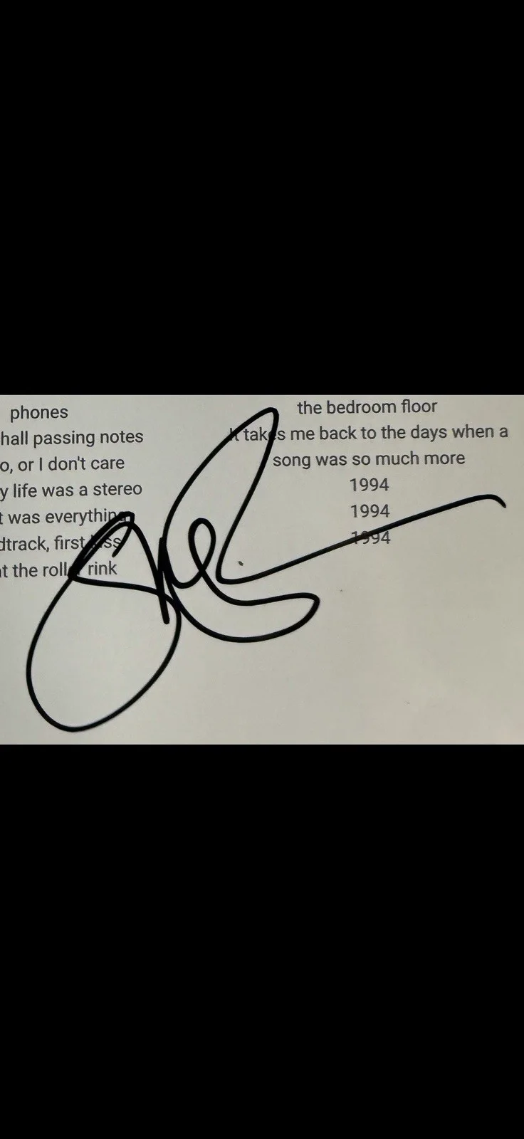 Stephen Wilson Jr. Country Music Autographed “Year To Be Young 1994” Lyric Sheet, изображение 2