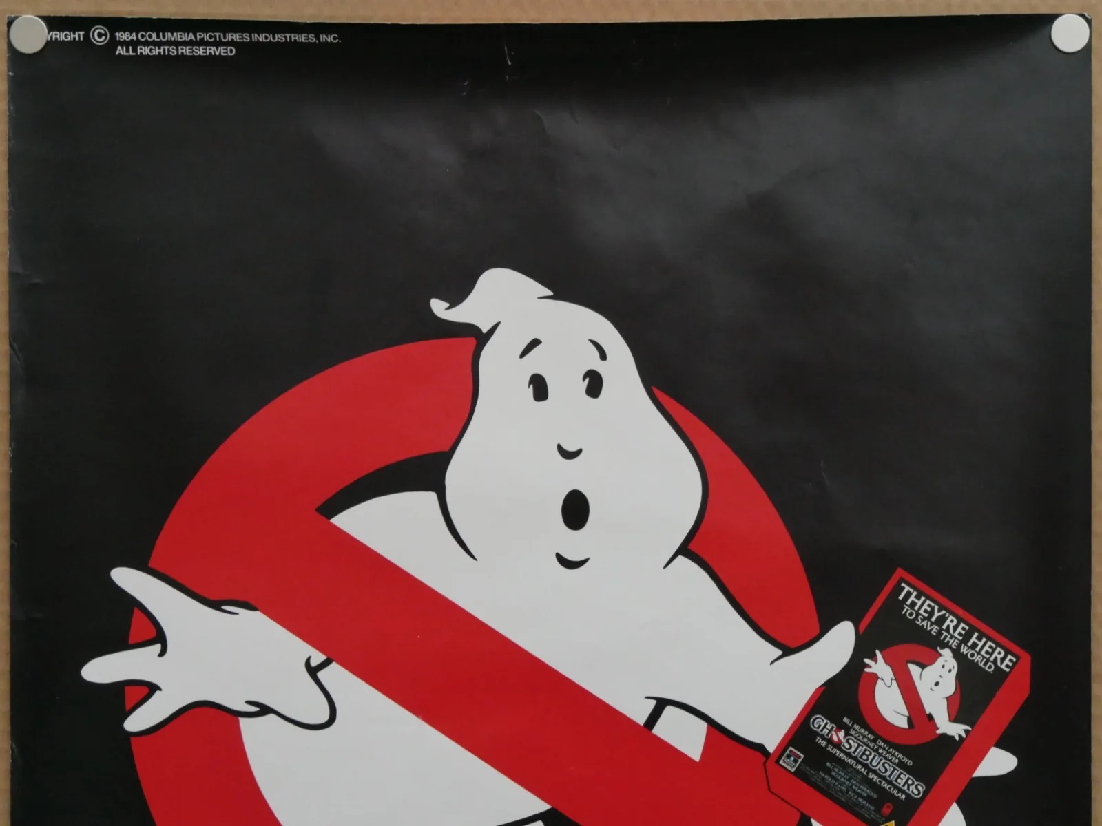 ghostbusters (ROLLED) double sided uk video shop film poster, изображение 2