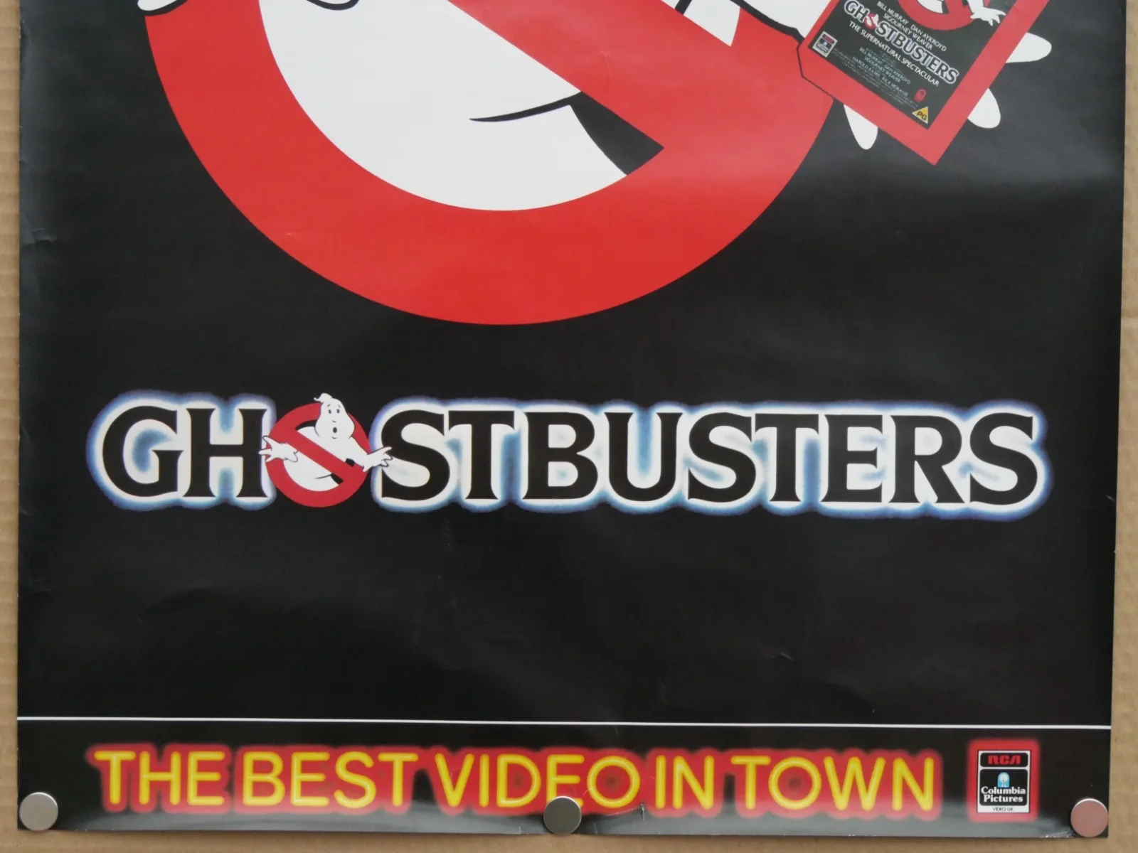 ghostbusters (ROLLED) double sided uk video shop film poster, изображение 3