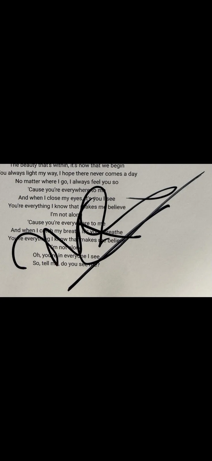 Michelle Branch Signed Autographed “Everywhere” Lyric Sheet, image 2