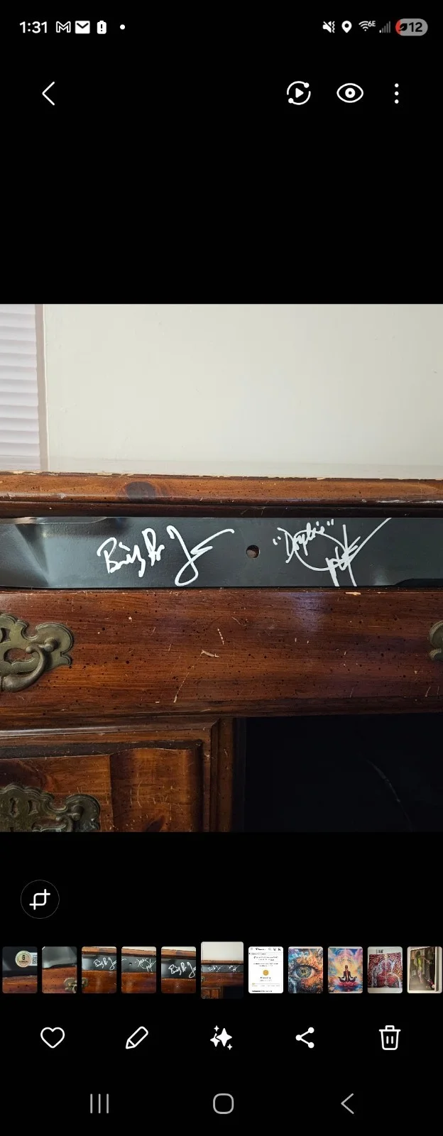 Rare!!! Slngblade Autographed Blade By Billy Bob And Dwight Yokham, Beckett coa, image 3