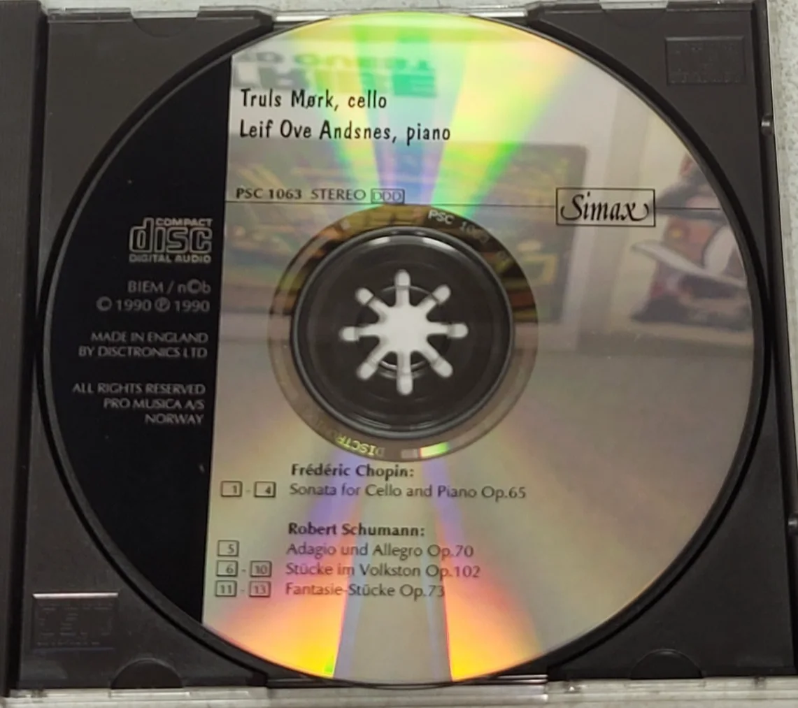 AUTOGRAPHED! Truls Mork (Cellist) Chopin: Cello Sonata Schumann: Adagio 1990 CD, image 3