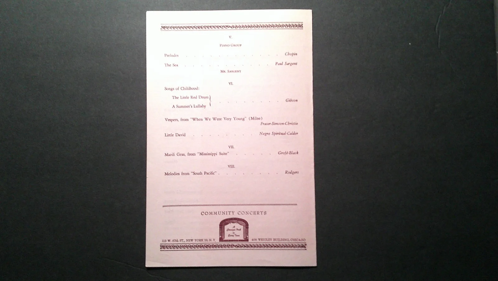 *c.1951 THE REVELERS ORIGINAL SIGNED CONCERT PROGRAM – AMERICAN VOCAL QUINTET*, изображение 5