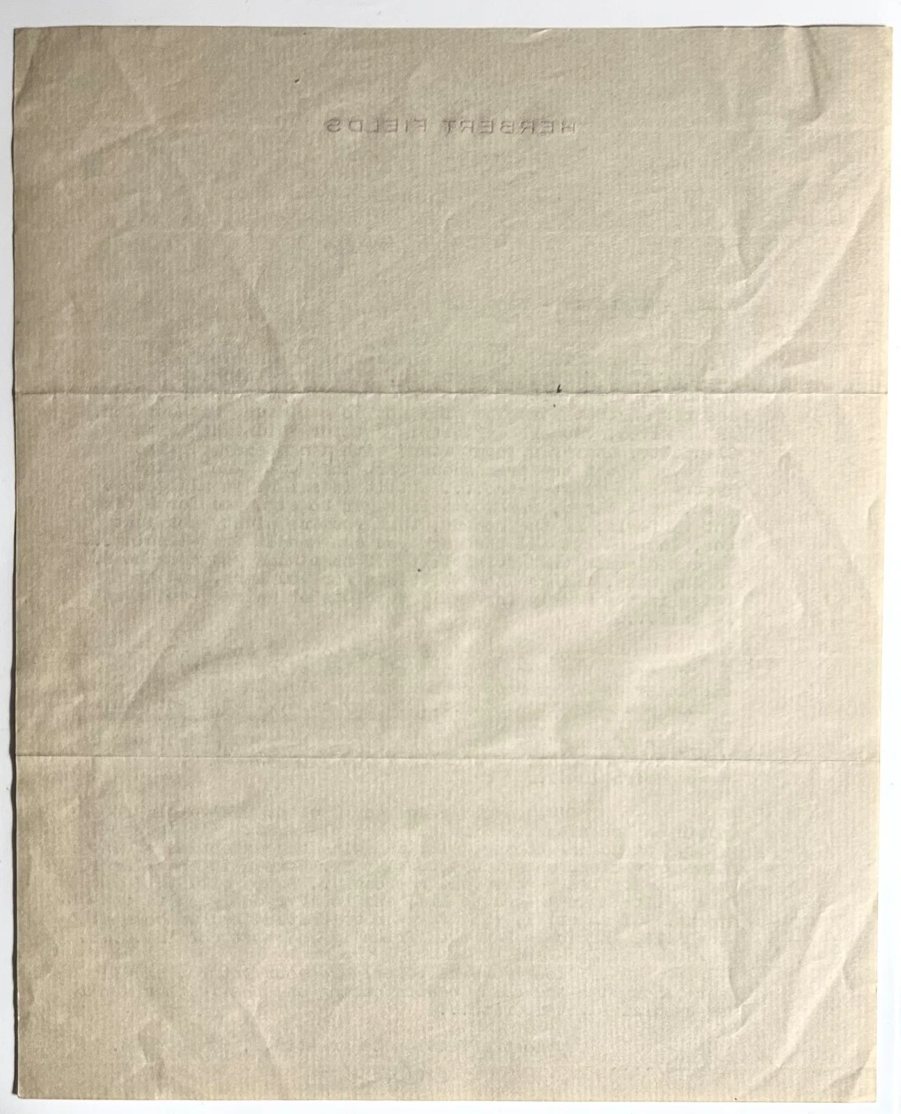 HERBERT FIELDS—SIGNED LETTER To MONTY WOOLLEY—RODGERS+PORTER+BERLIN Librettist, image 2