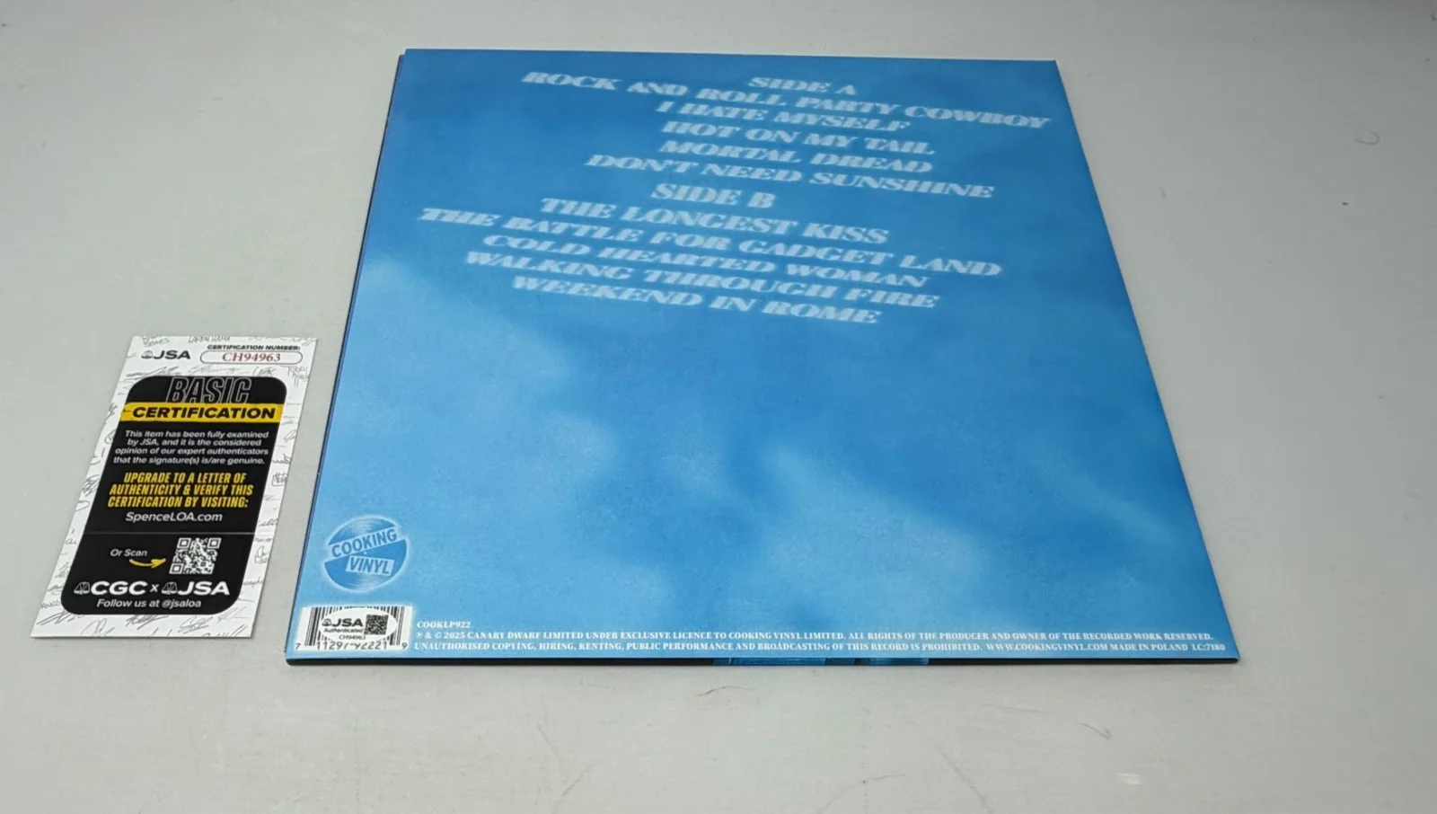 The Darkness signed Dreams On Toast (Rufus and Frankie) JSA COA, image 2