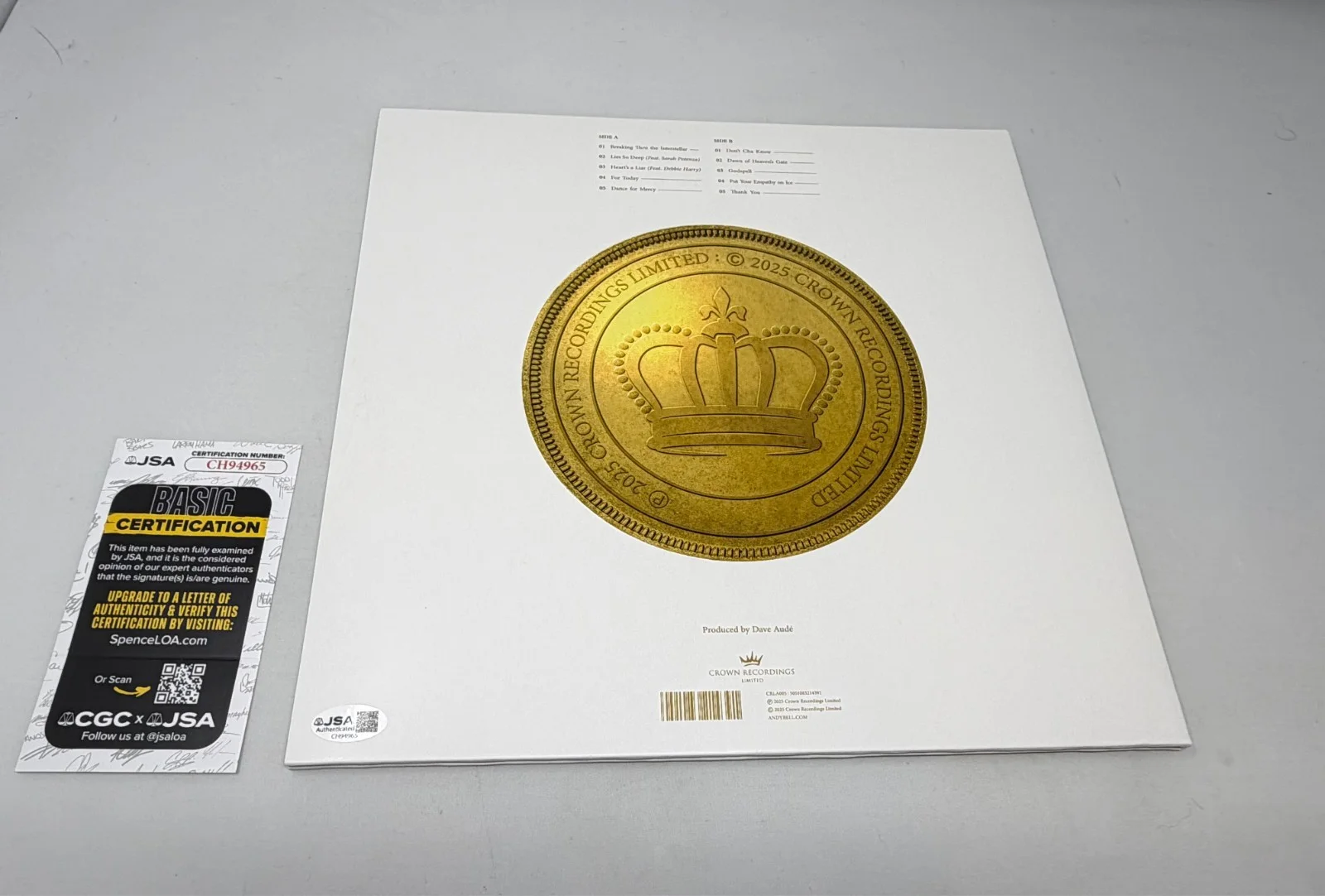 Andy Bell signed Ten Crowns Album JSA COA, image 2