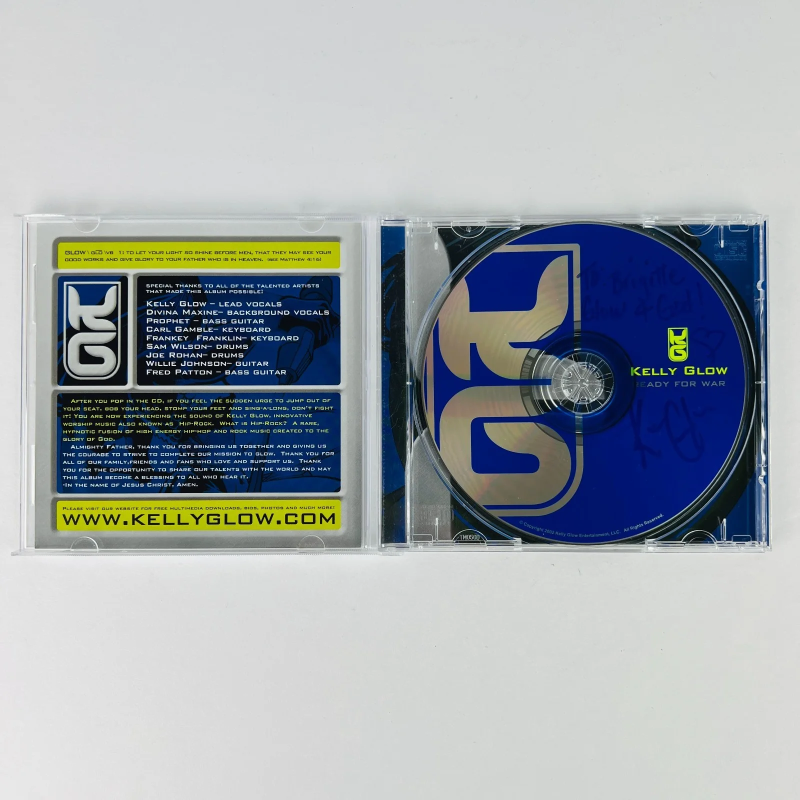 Kelly Glow - Ready For War Signed / Autographed CD Album Christian Hip-Hop Rock, изображение 2