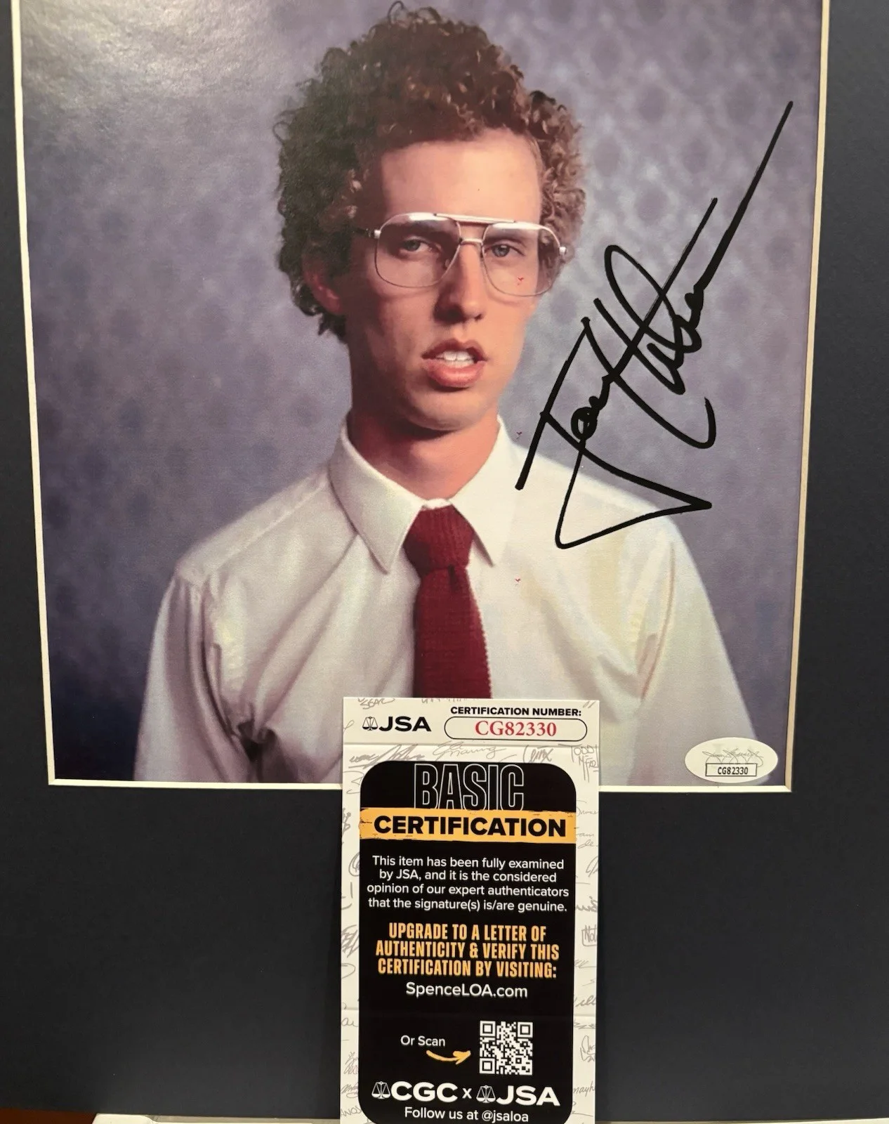 Jon Heder — Napoleon Dynamite Jon Heder Autograph JSA COA Framed Art Cult Classic Film A, изображение 3