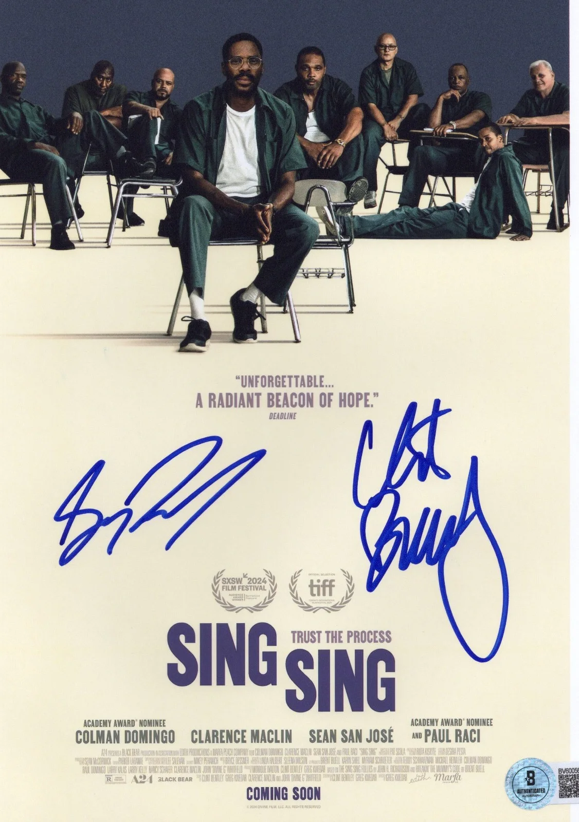 GREG KWEDAR & CLINT BENTLEY SIGNED 'SING SING' 8x10 POSTER PHOTO BECKETT BAS COA, image 2