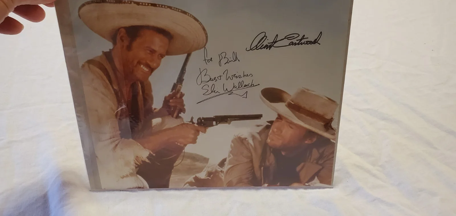 Clint Eastwood, Eli Wallach — Clint Eastwood & Eli Wallach Signed Autograph 8x10 Photo Good Bad Ugly Authentic, image 3
