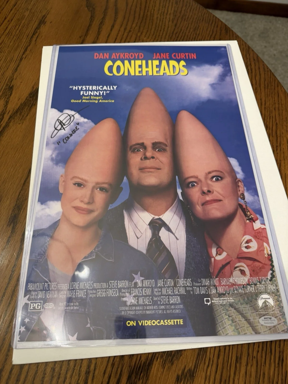 Websites — Michelle Burke Signed Coneheads 11x17 Movie Poster w/Connie - (SCHWARTZ COA)