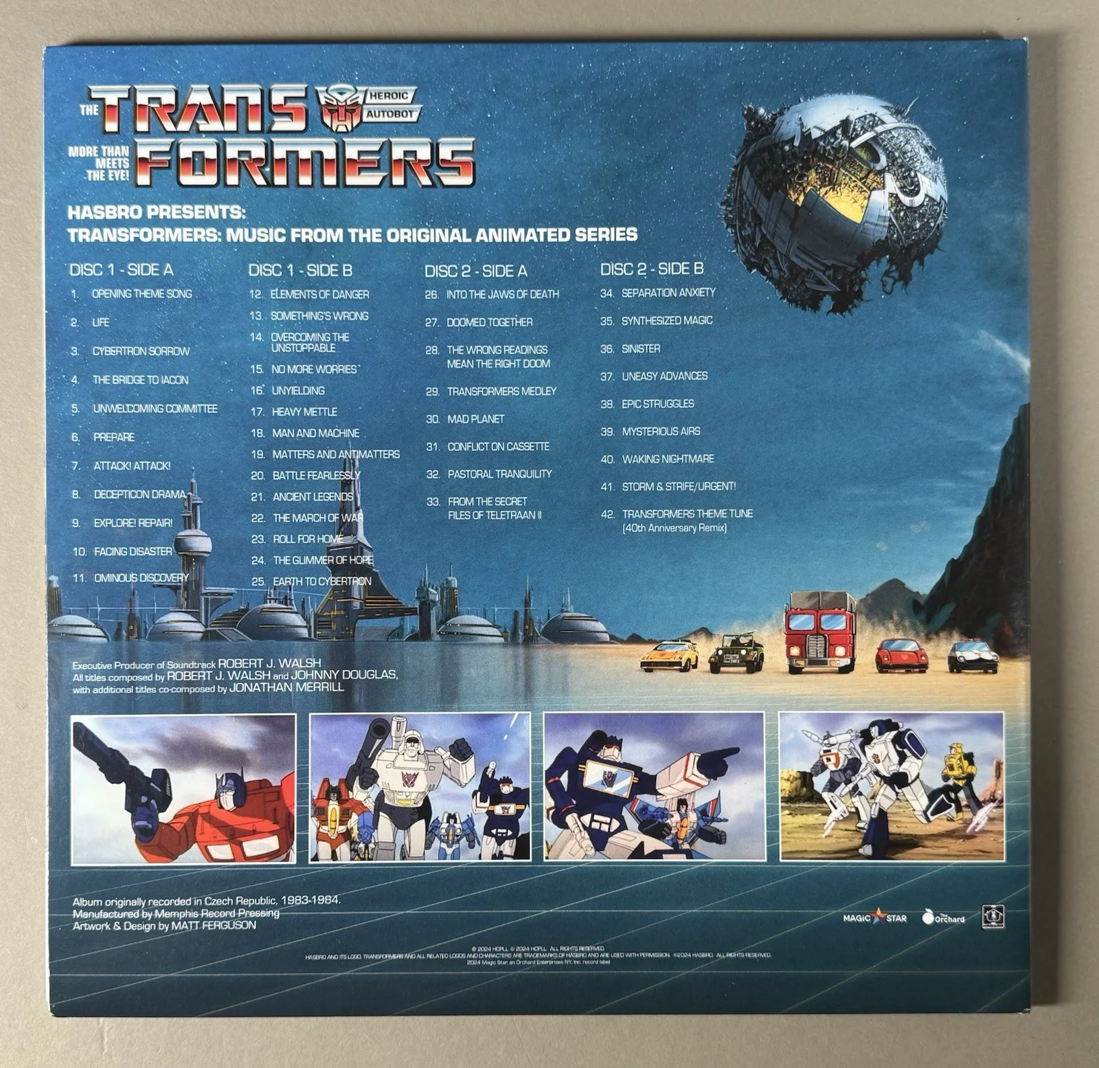 Peter Cullen Frank Welker — PETER CULLEN & FRANK WELKER SIGNED TRANSFORMERS THE MOVIE SOUNDTRACK VINYL JSA, изображение 2