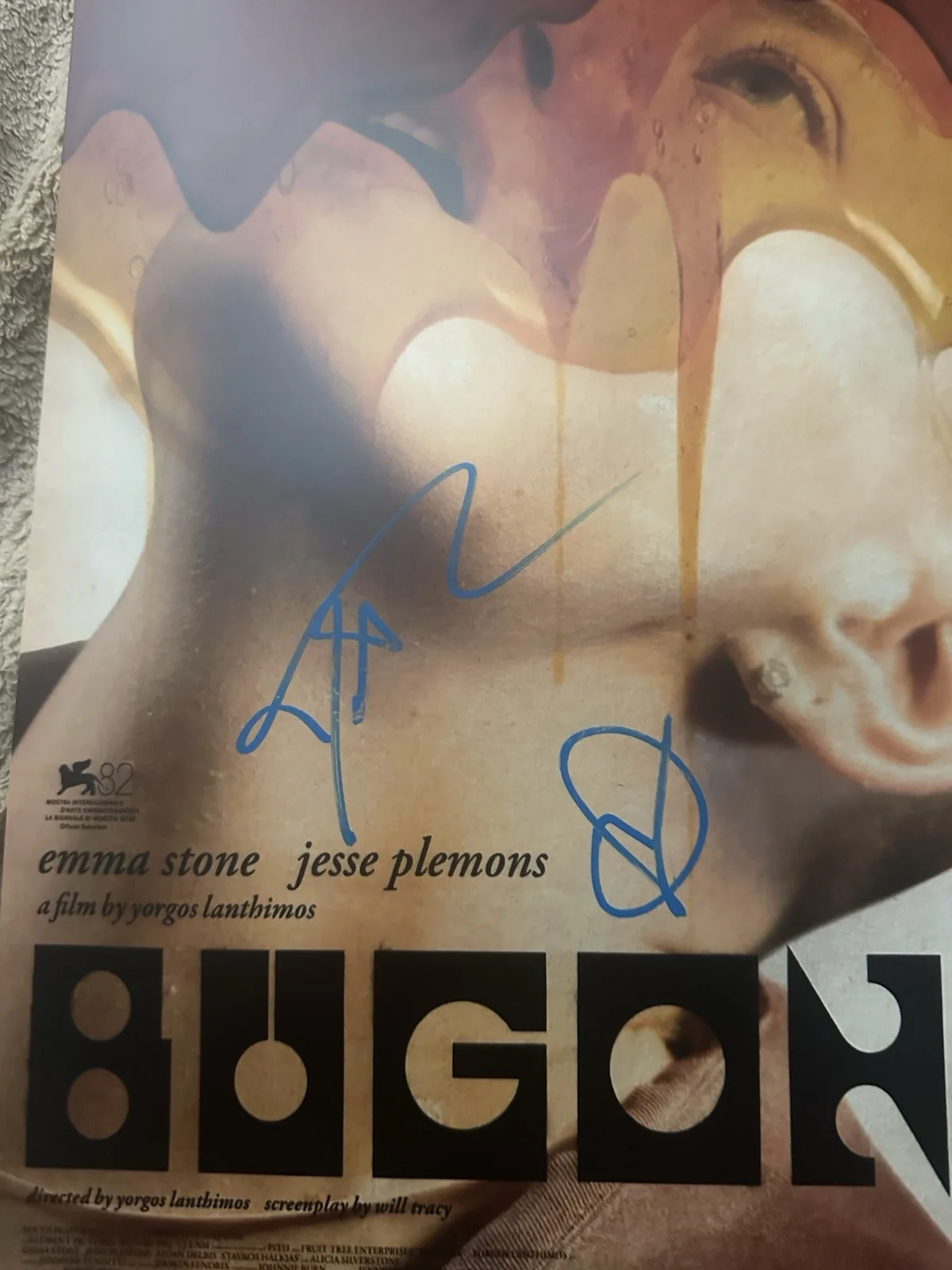 Bugonia Signed Poster 11 X 17 Emma Stone Jessie Plemons Yorgos Lanthimos Beckett, изображение 2