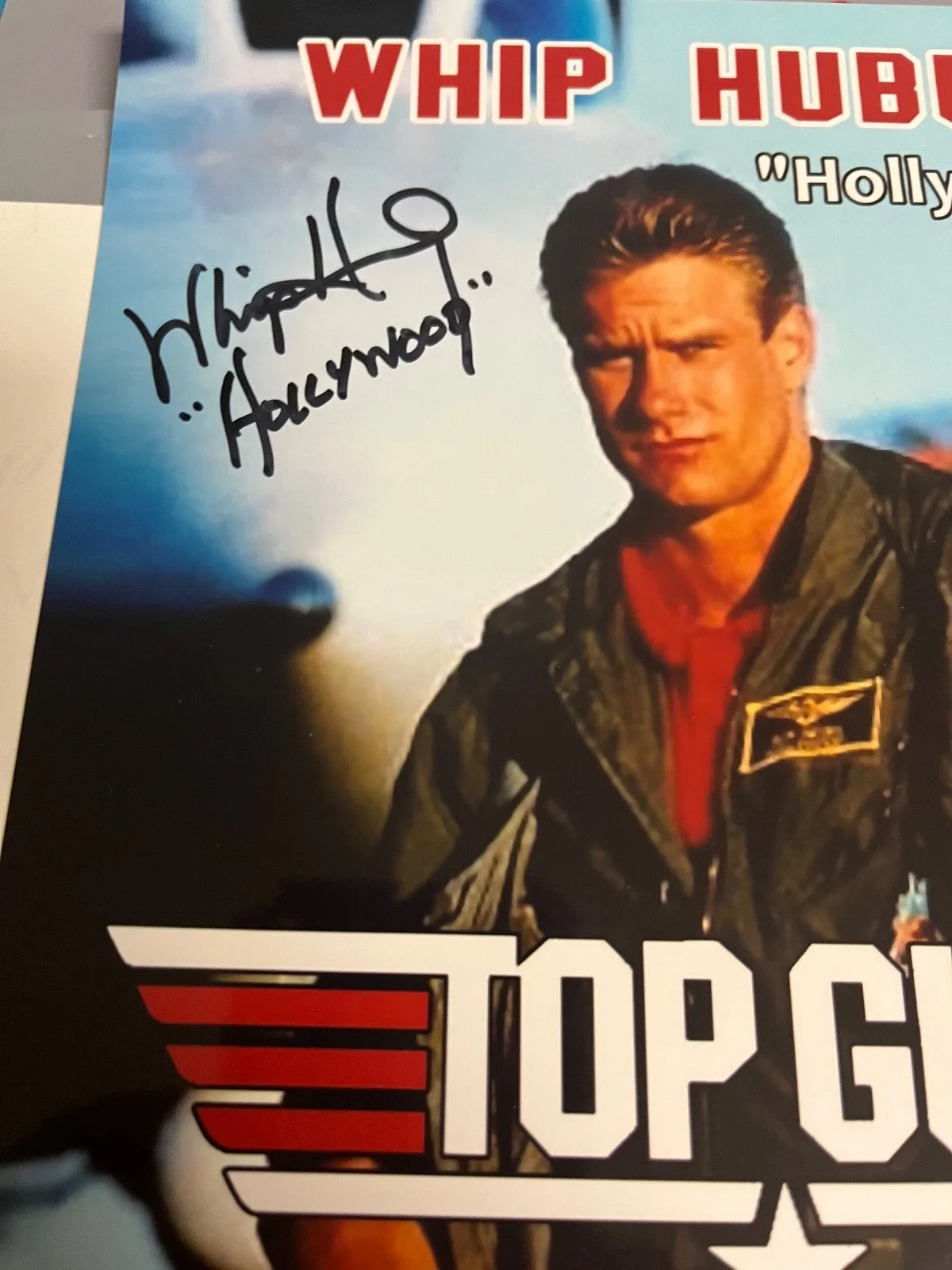 Autographed Whip Hubley Top Gun 8x10 Photo JSA Signed Hollywood, image 2