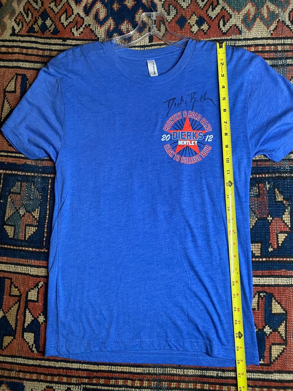 Dierks Bentley Autographed Tour Shirt Small Blue, image 2
