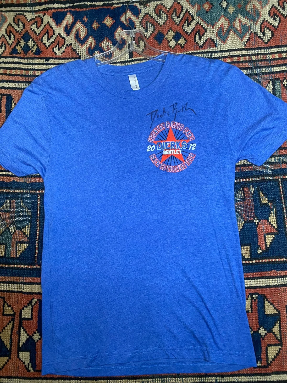 Dierks Bentley Autographed Tour Shirt Small Blue, image 3