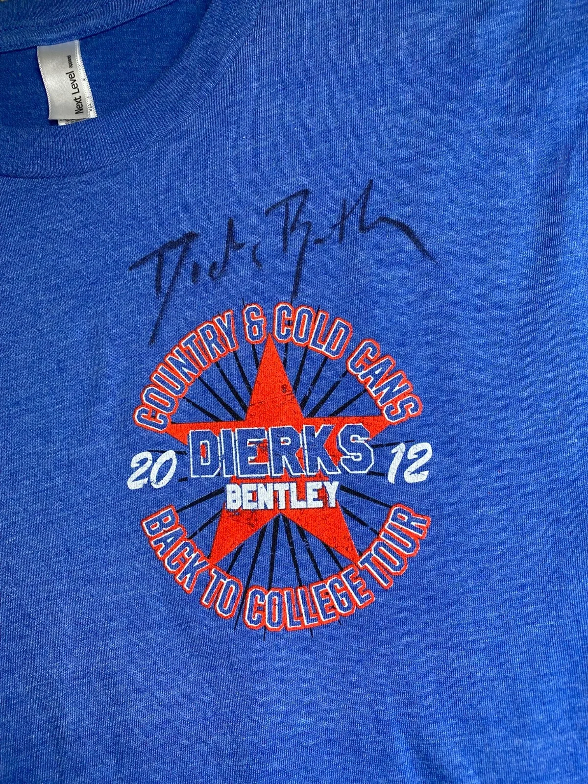 Dierks Bentley Autographed Tour Shirt Small Blue, image 4