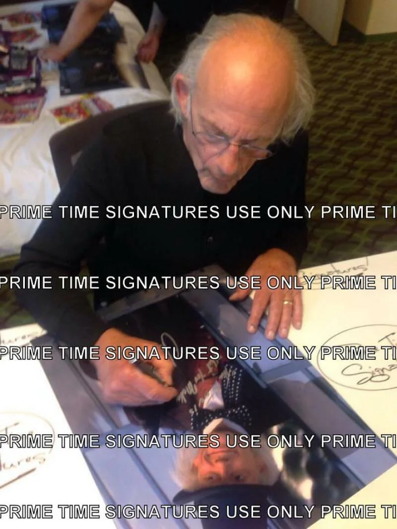 MICHAEL J FOX — Michael J Fox Christopher Lloyd Signed +1 12x18 Photo Back to the Future Beckett, image 3