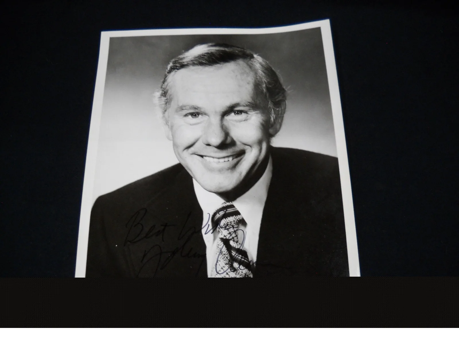 Johnny Carson — 7 1/4 x 8 3/4 Original Publicity Photo Signed byJohnny Carson Tonight Show