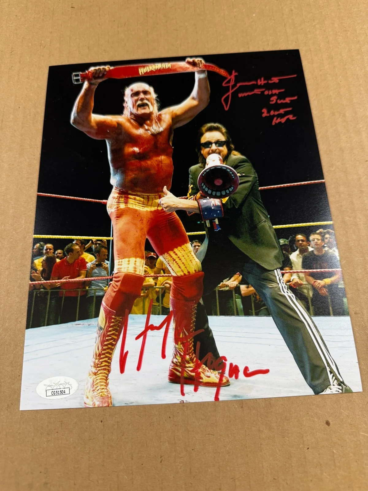 Hulk Hogan — Hulk Hogan & Jimmy Hart Autographed Signed 8x10 Photograph JSA CG51504