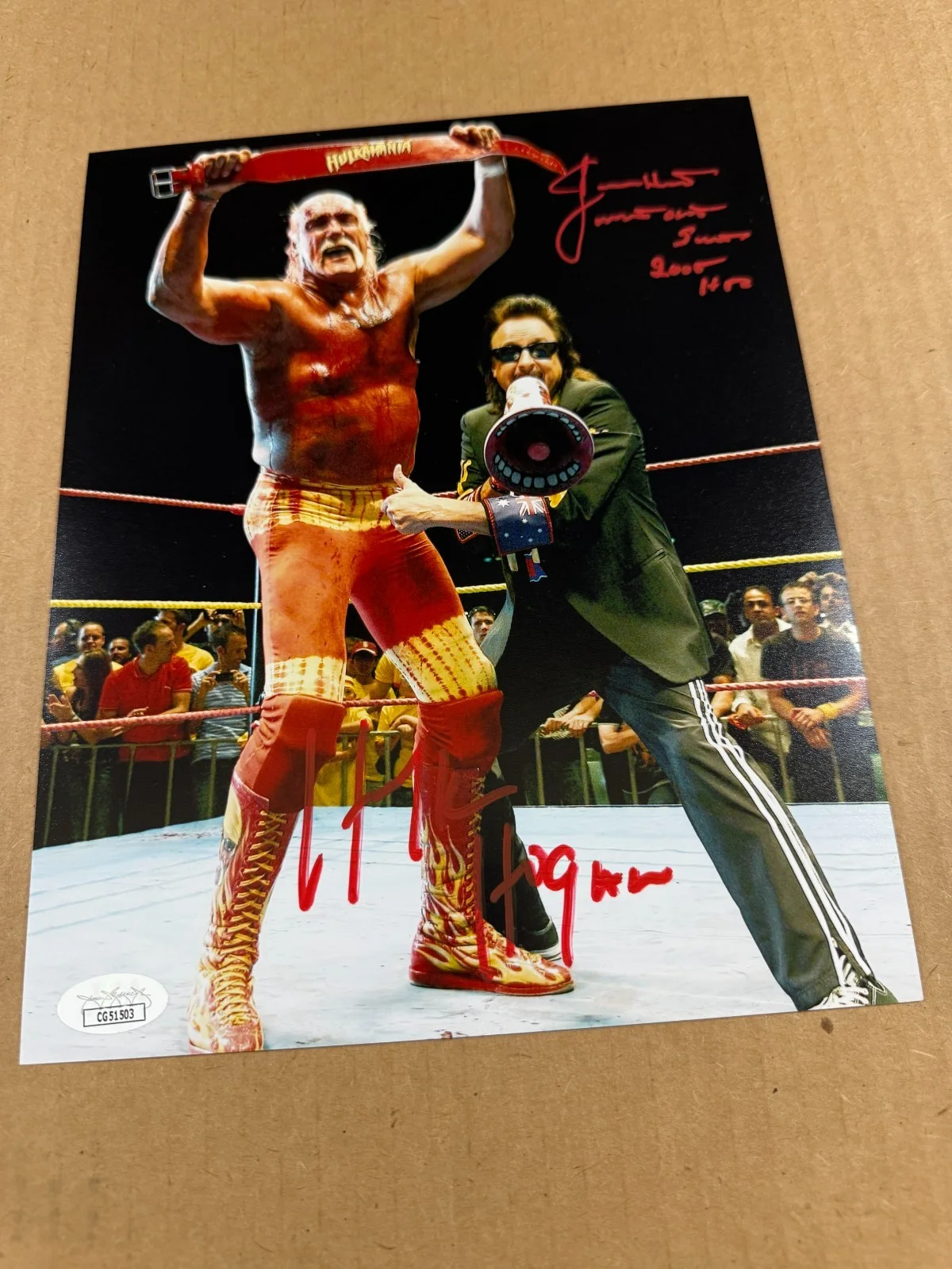 Hulk Hogan — Hulk Hogan & Jimmy Hart Autographed Signed 8x10 Photograph JSA CG51503