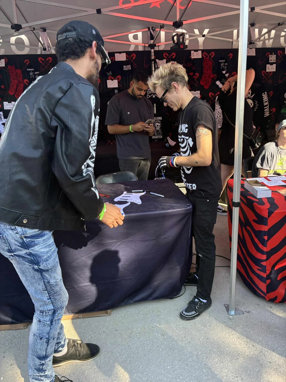 SUM 41 SIGNED GUITAR DEREK WHIBLEY ALL KILLER NO FILLER CD LP PHOTO PROOF COA, изображение 3