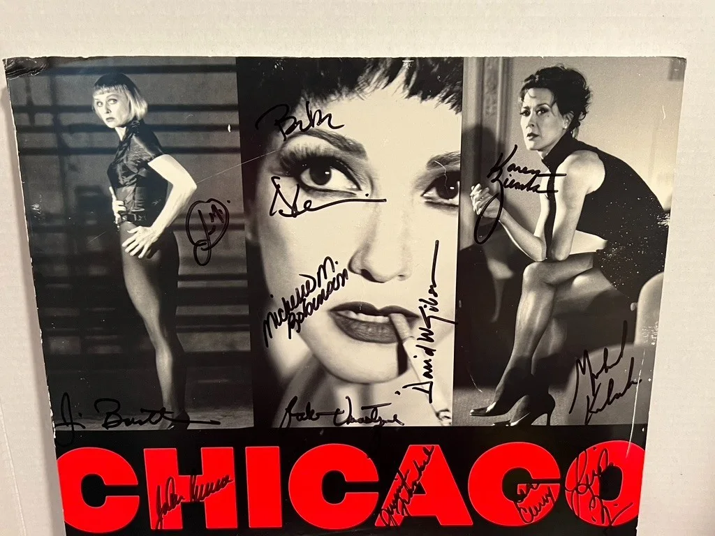 Chicago Cast HAND SIGNED 14x22 Window Card Karen Ziemba Bebe Neuwirth 1998, image 2