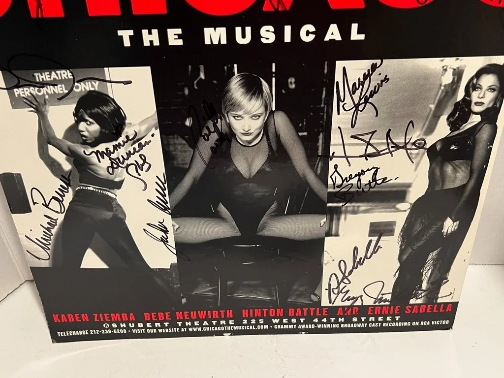 Chicago Cast HAND SIGNED 14x22 Window Card Karen Ziemba Bebe Neuwirth 1998, image 4