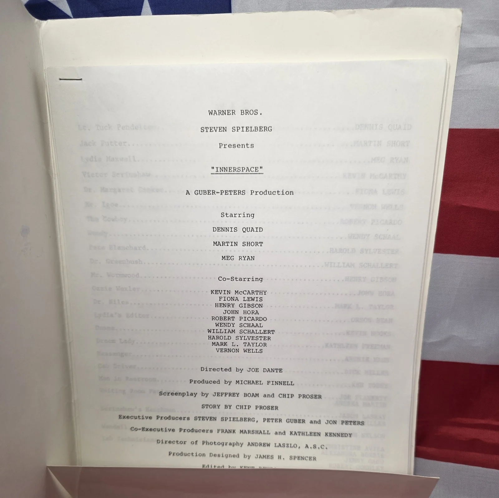 Inner Space 1987 Press Kit With Credits And Production Information Vintage, image 2