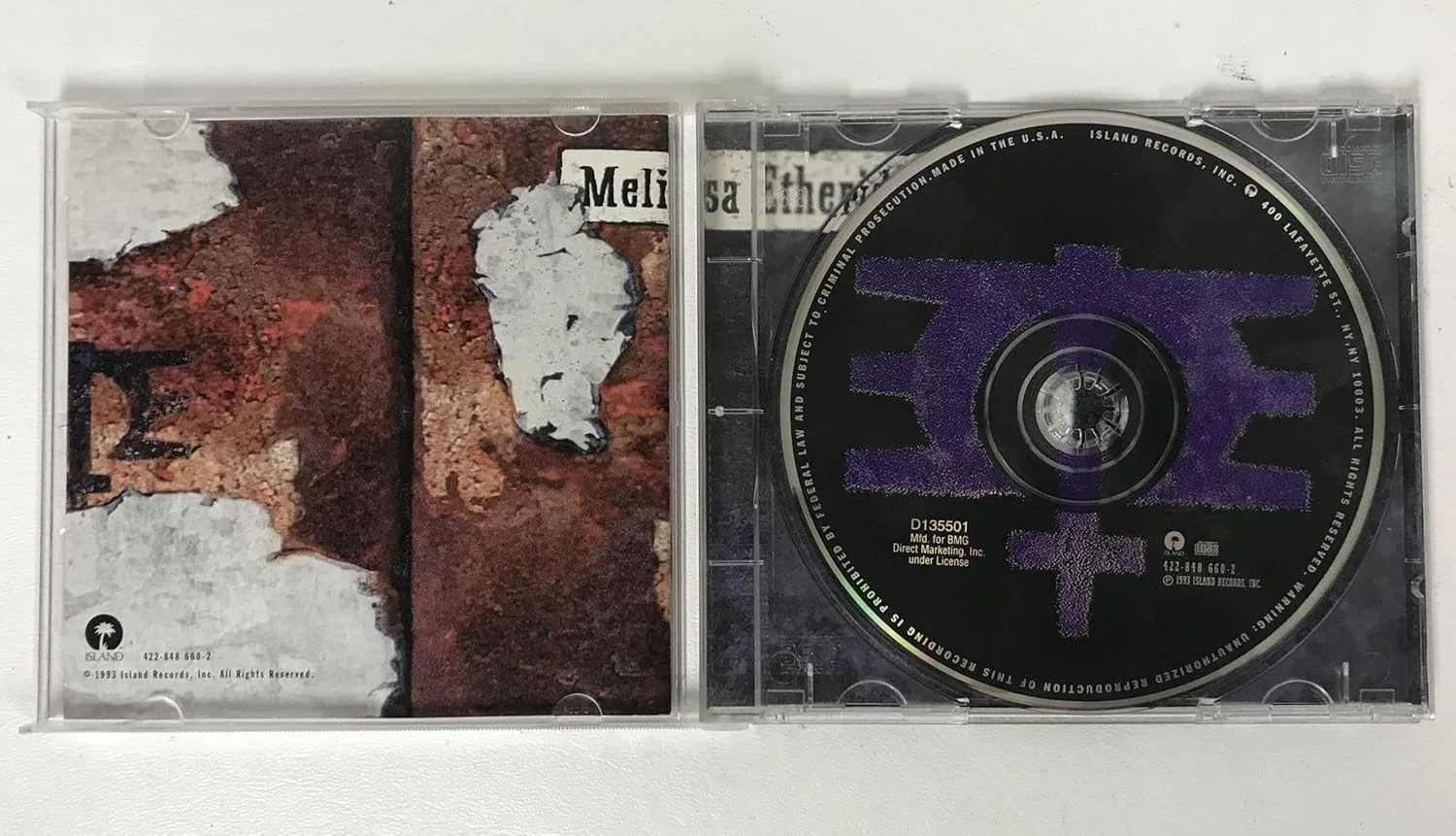 Melissa Etheridge Signed Autographed "Yes I Am Melissa" Music CD Compact Disc, image 2