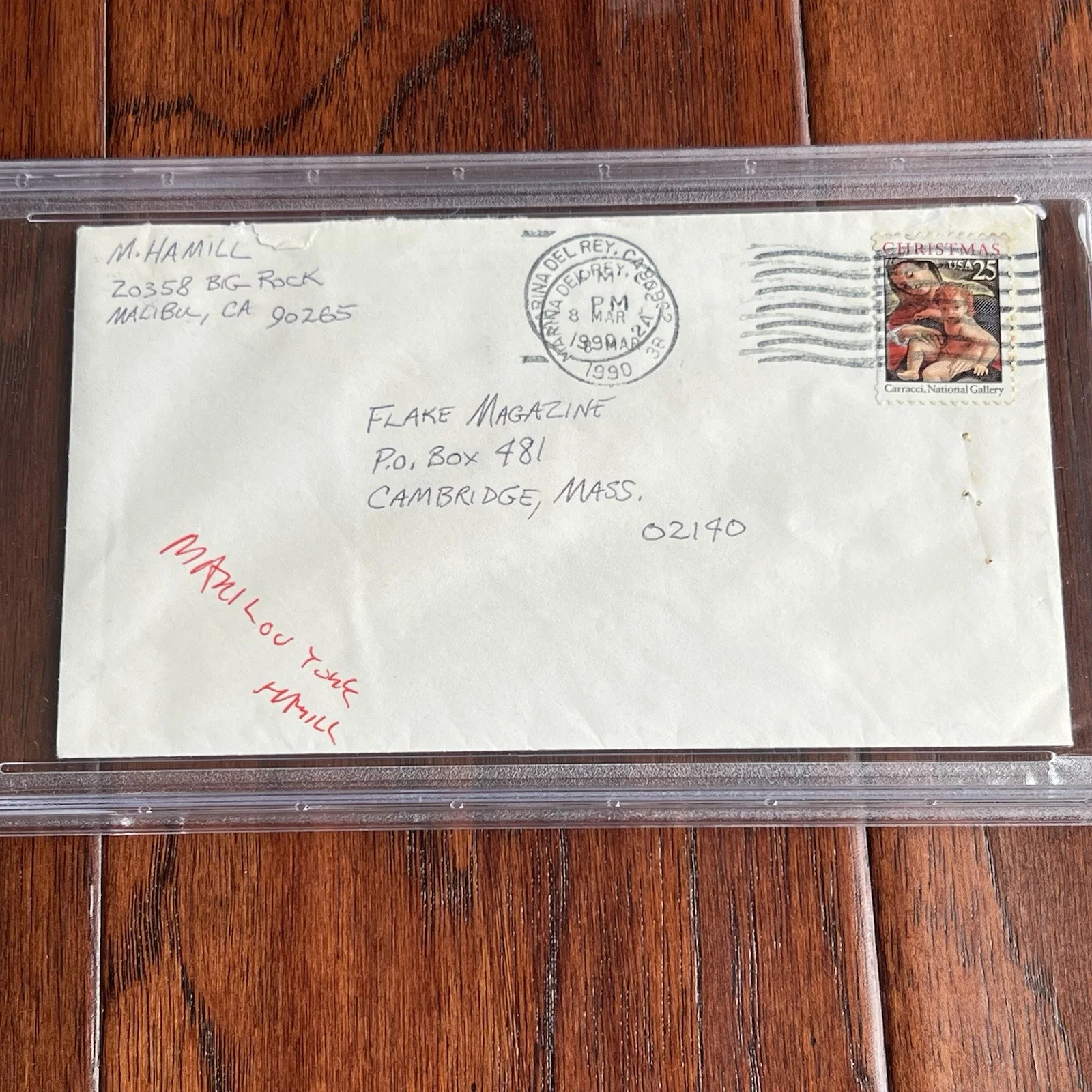 MARK HAMILL — MARK HAMILL * PSA * Handwritten AUTOGRAPH Envelope SIGNED * STAR WARS * 1990, image 2