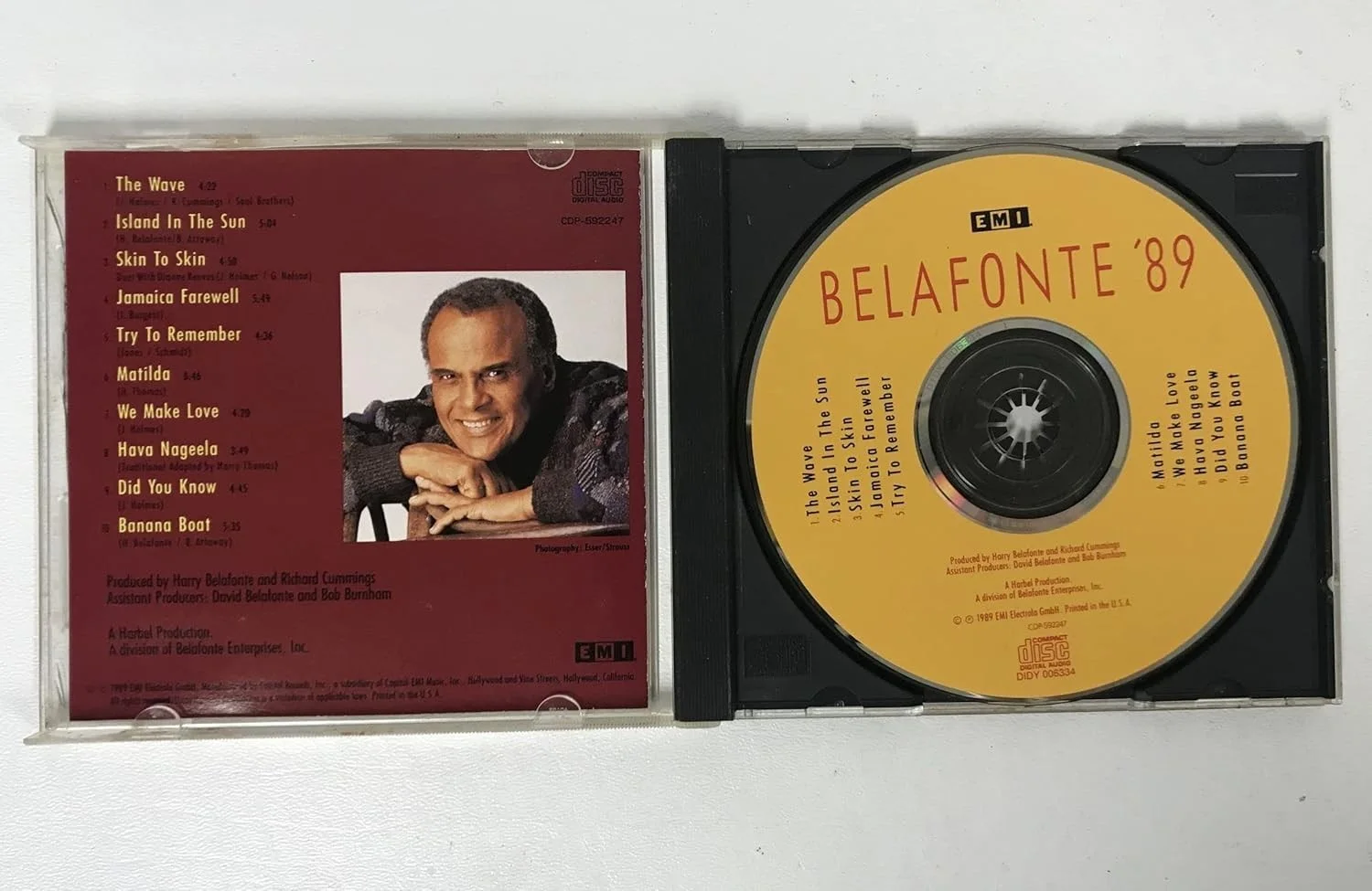 Harry Belafonte Signed Autographed "Belafonte '89" Music CD Compact Disc, image 2